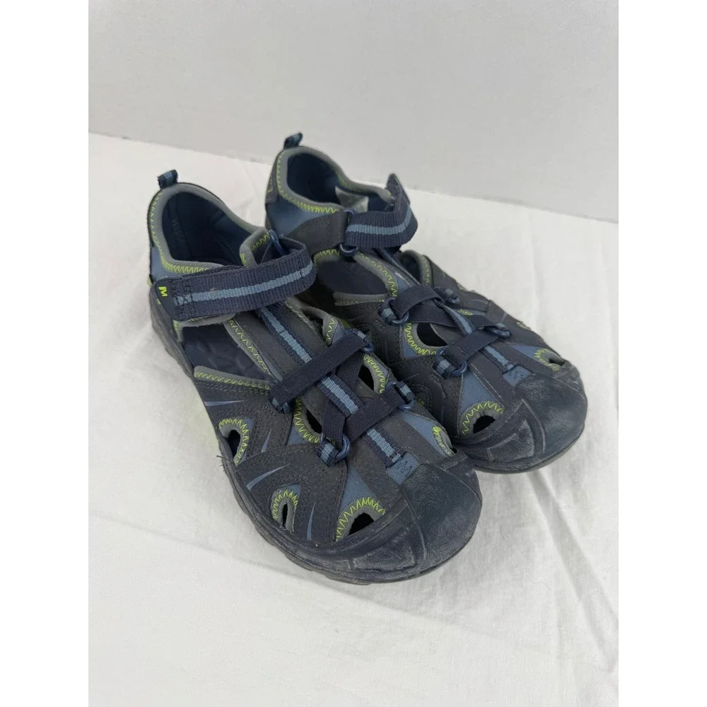 Merrell Hydro Navy Blue Lime Green Water Sandals MY53375‎ Mens 6 Womens 7.5